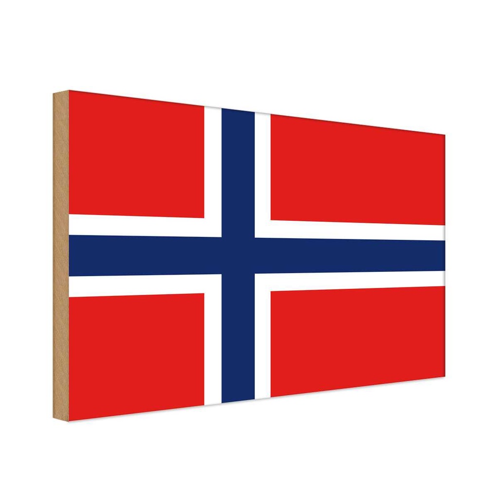 Holzschild 20x30 cm Norwegens Norway Flagge Fahne Wappen