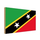 Holzschild 20x30 cm St. Kitts und Nevis Saint Flagge Fahne Wappen