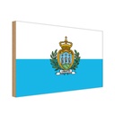 Holzschild 20x30 cm San Marinos Marino Flagge Fahne Wappen