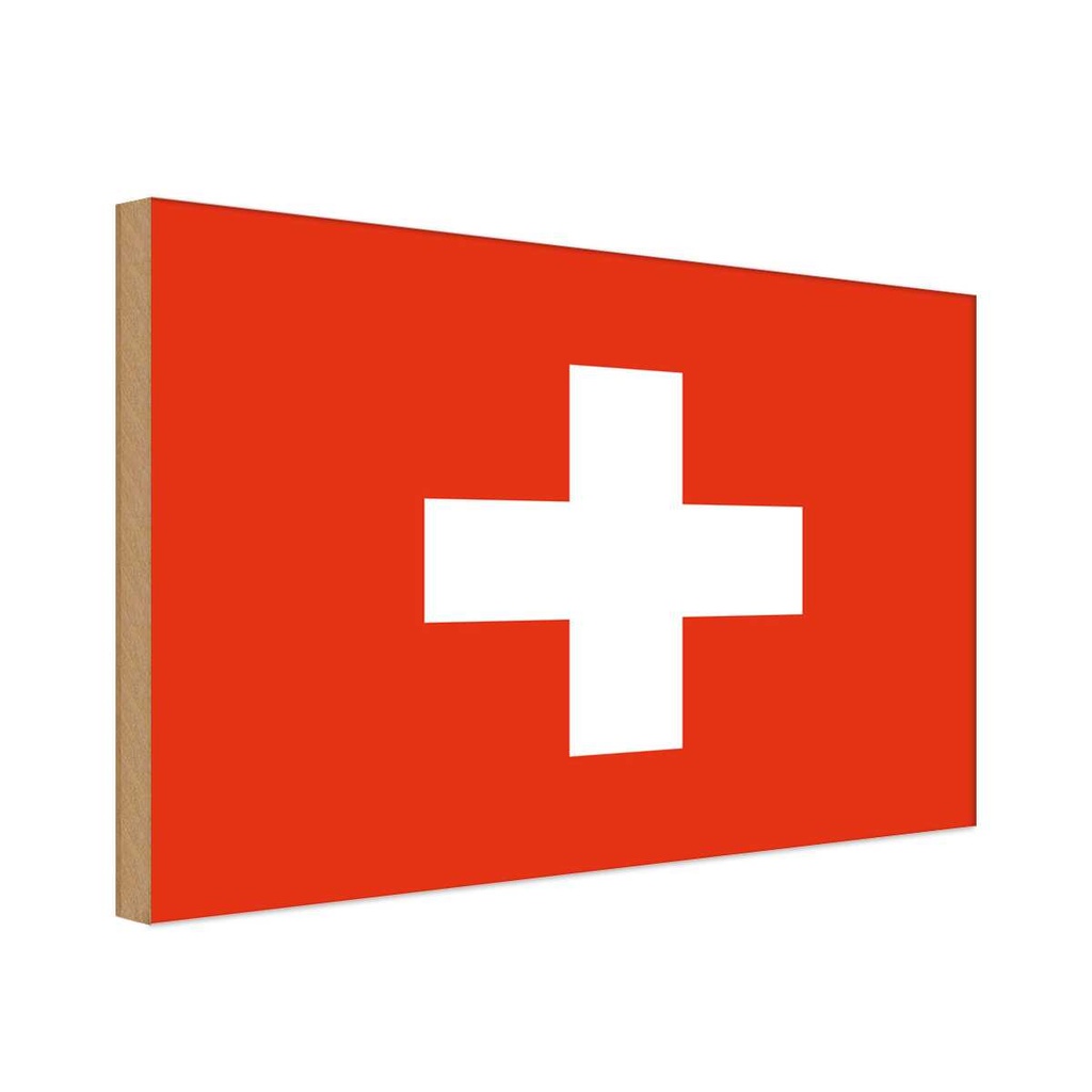 Holzschild 20x30 cm Schweiz Switzerland Flagge Fahne Wappen