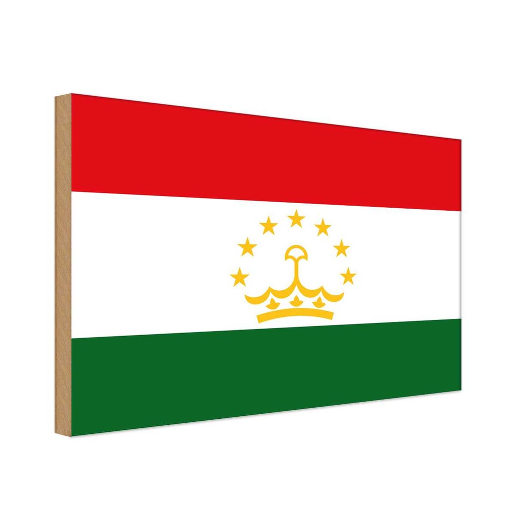 Holzschild 20x30 cm Tadschikistan Tajikistan Flagge Fahne Wappen