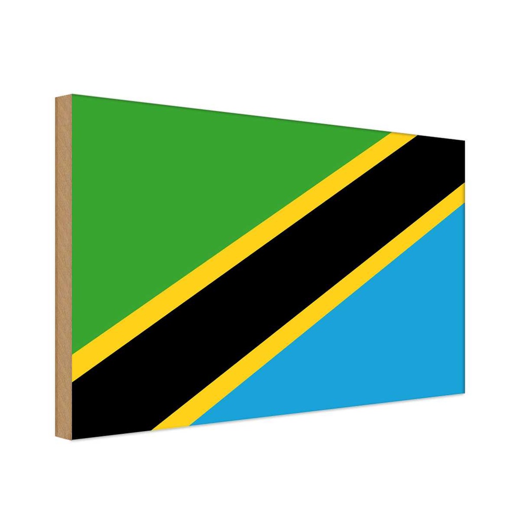 Holzschild 20x30 cm Tansanias Tanzania Flagge Fahne Wappen