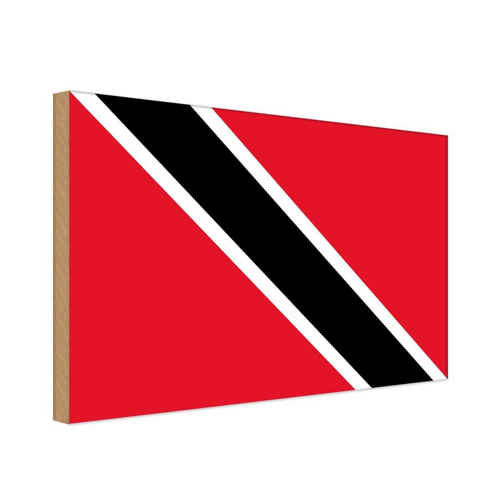 Holzschild 20x30 cm Trinidad und Tobagos Falg Flagge Fahne Wappen