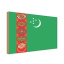 Holzschild 20x30 cm Turkmenistans Turkmenistan Flagge Fahne Wappen
