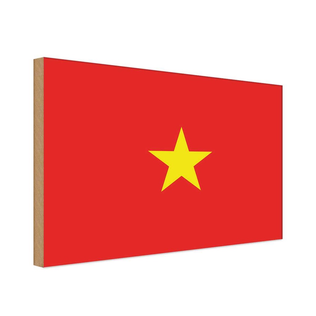 Holzschild 20x30 cm Vietnams Vietnam Flagge Fahne Wappen