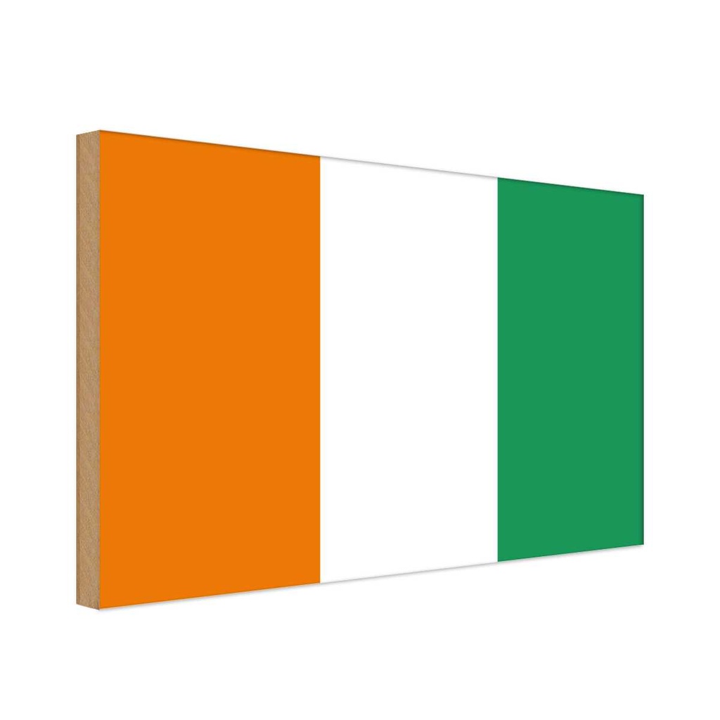 Holzschild 20x30 cm Elfenbeinküste Ivory Coast Flagge Fahne Wappen