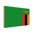 Holzschild 20x30 cm Sambias Zambia Flagge Fahne Wappen