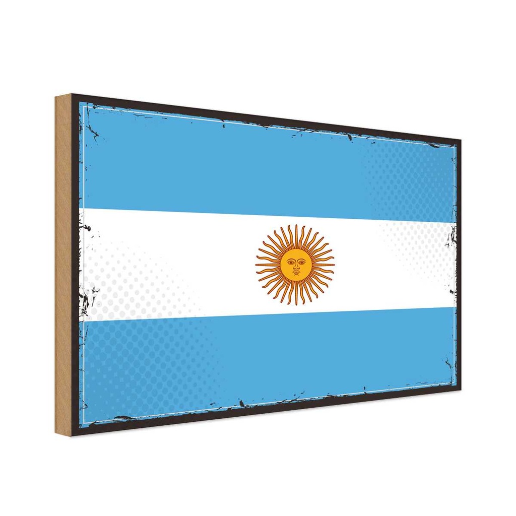 Holzschild 20x30 cm Argentinien Argentina Flagge Fahne Wappen