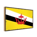 Holzschild 20x30 cm Bruneis Brunei Flagge Fahne Wappen