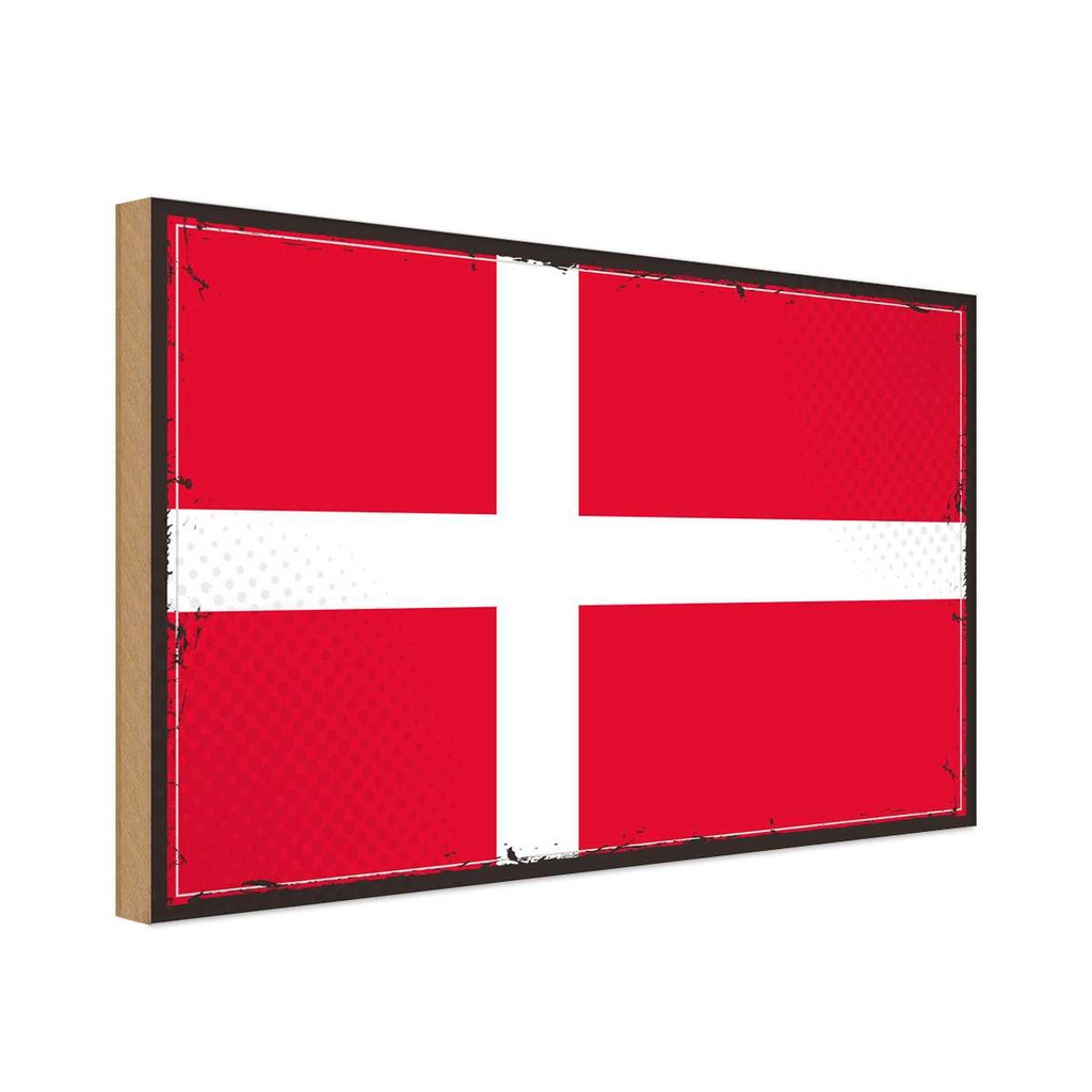 Holzschild 20x30 cm Dänemarks Denmark Flagge Fahne Wappen