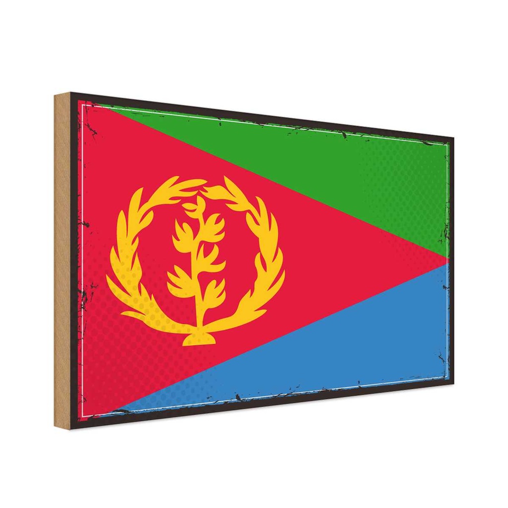 Holzschild 20x30 cm Eritreas Eritrea Flagge Fahne Wappen