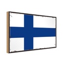 Holzschild 20x30 cm Finnlands Finland Flagge Fahne Wappen