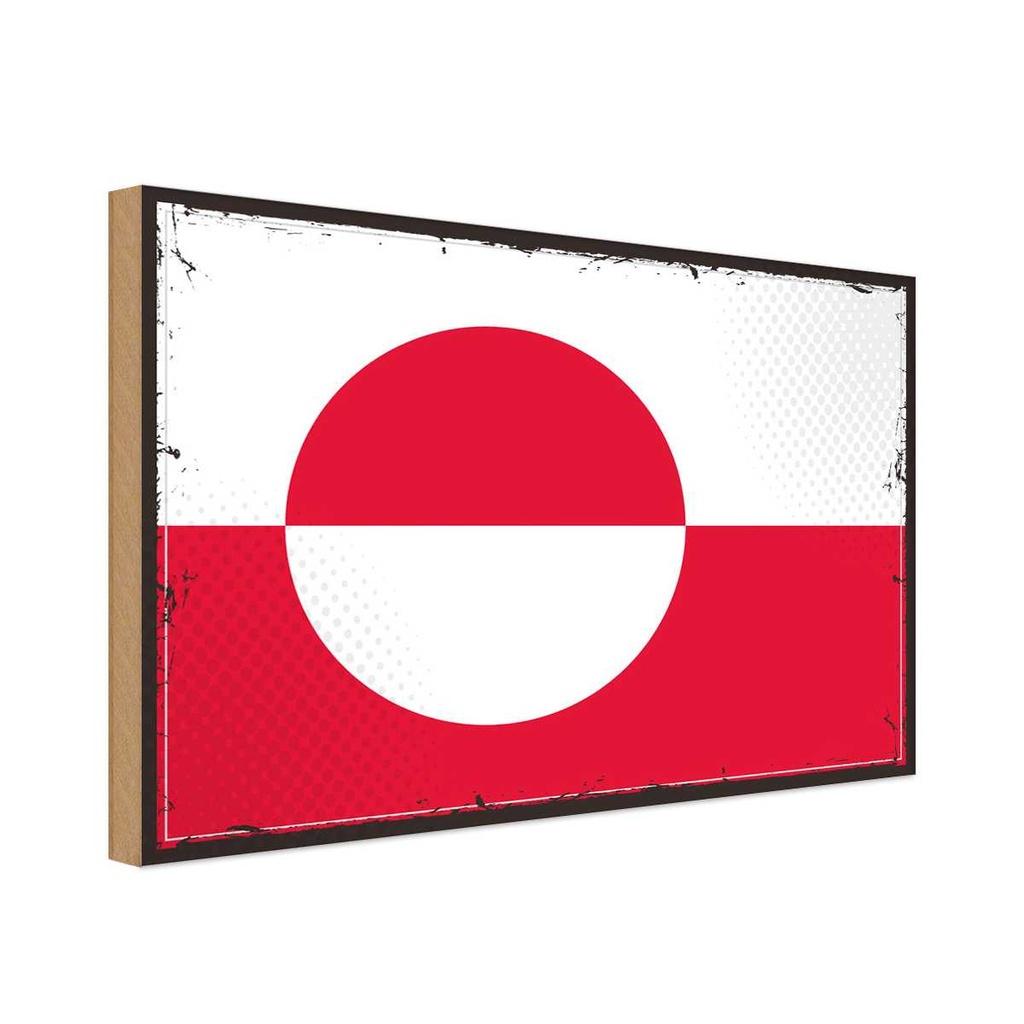 Holzschild 20x30 cm Grönlands Greenland Flagge Fahne Wappen