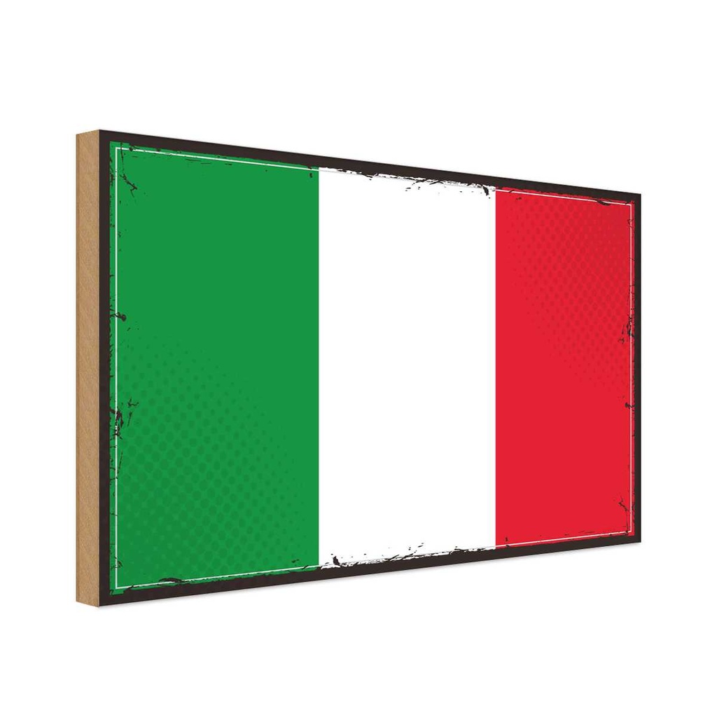 Holzschild 20x30 cm Italiens Italy Flagge Fahne Wappen