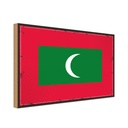 Holzschild 20x30 cm Malediven Maldives Flagge Fahne Wappen
