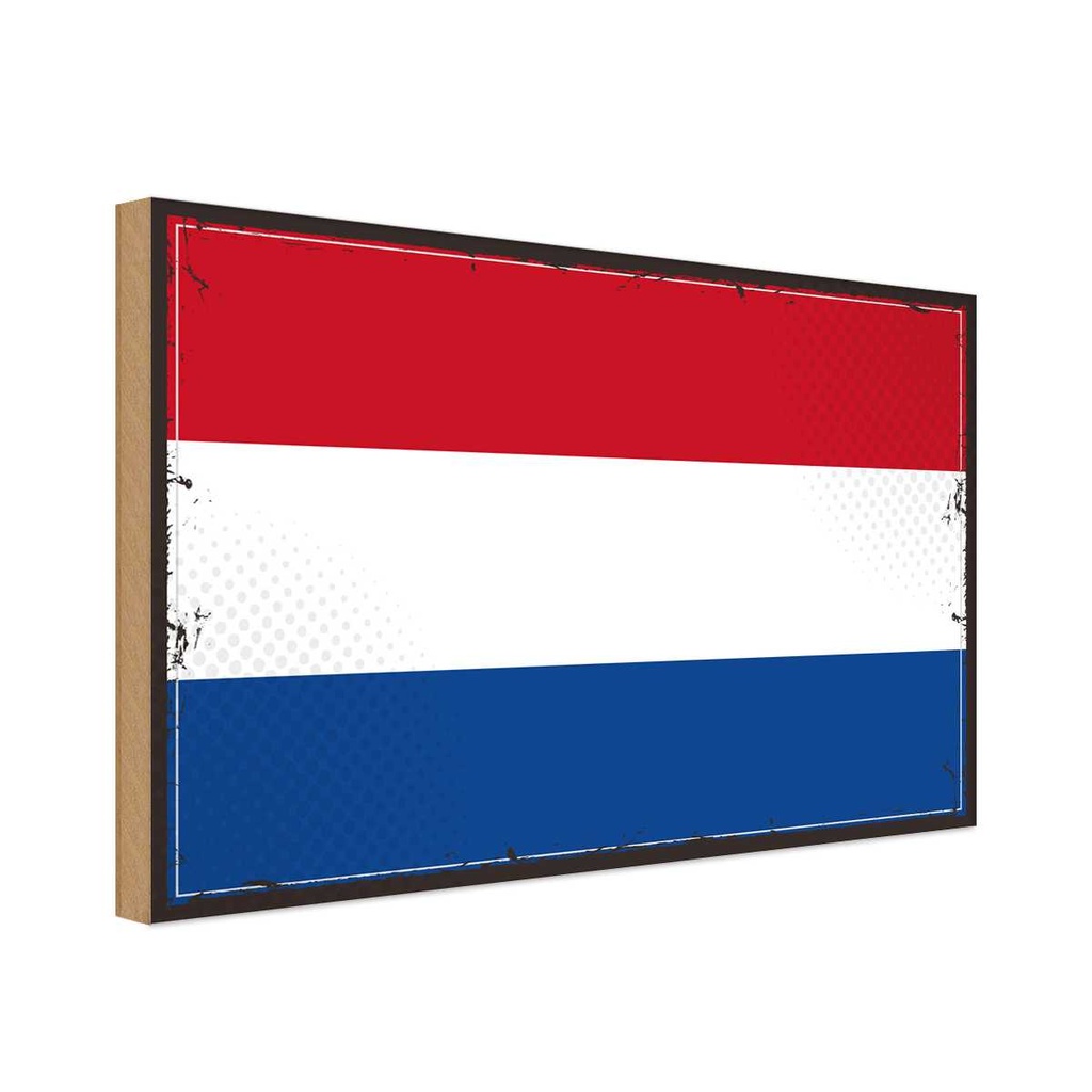 Holzschild 20x30 cm Niederlande Netherlands Flagge Fahne Wappen