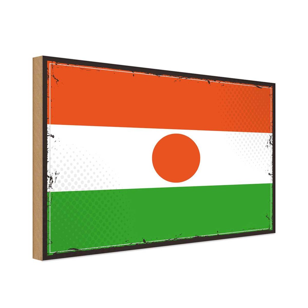 Holzschild 20x30 cm Nigers Niger Flagge Fahne Wappen