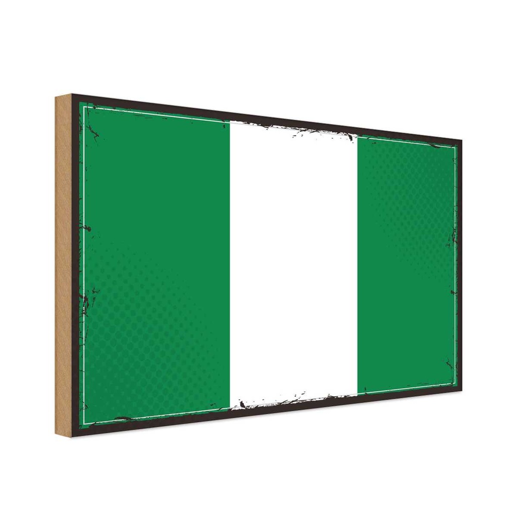 Holzschild 20x30 cm Nigerias Nigeria Flagge Fahne Wappen