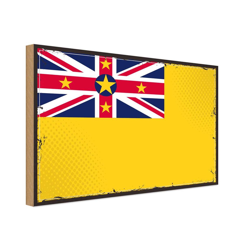 Holzschild 20x30 cm Niues Niue Flagge Fahne Wappen