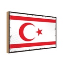 Holzschild 20x30 cm Nordzypern Flagge Fahne Wappen