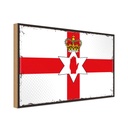 Holzschild 20x30 cm Nordirland Retro Flagge Fahne Wappen