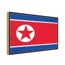 Holzschild 20x30 cm Nordkoreas North Korea Flagge Fahne Wappen