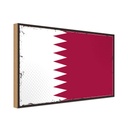 Holzschild 20x30 cm Katars Qatar Flagge Fahne Wappen