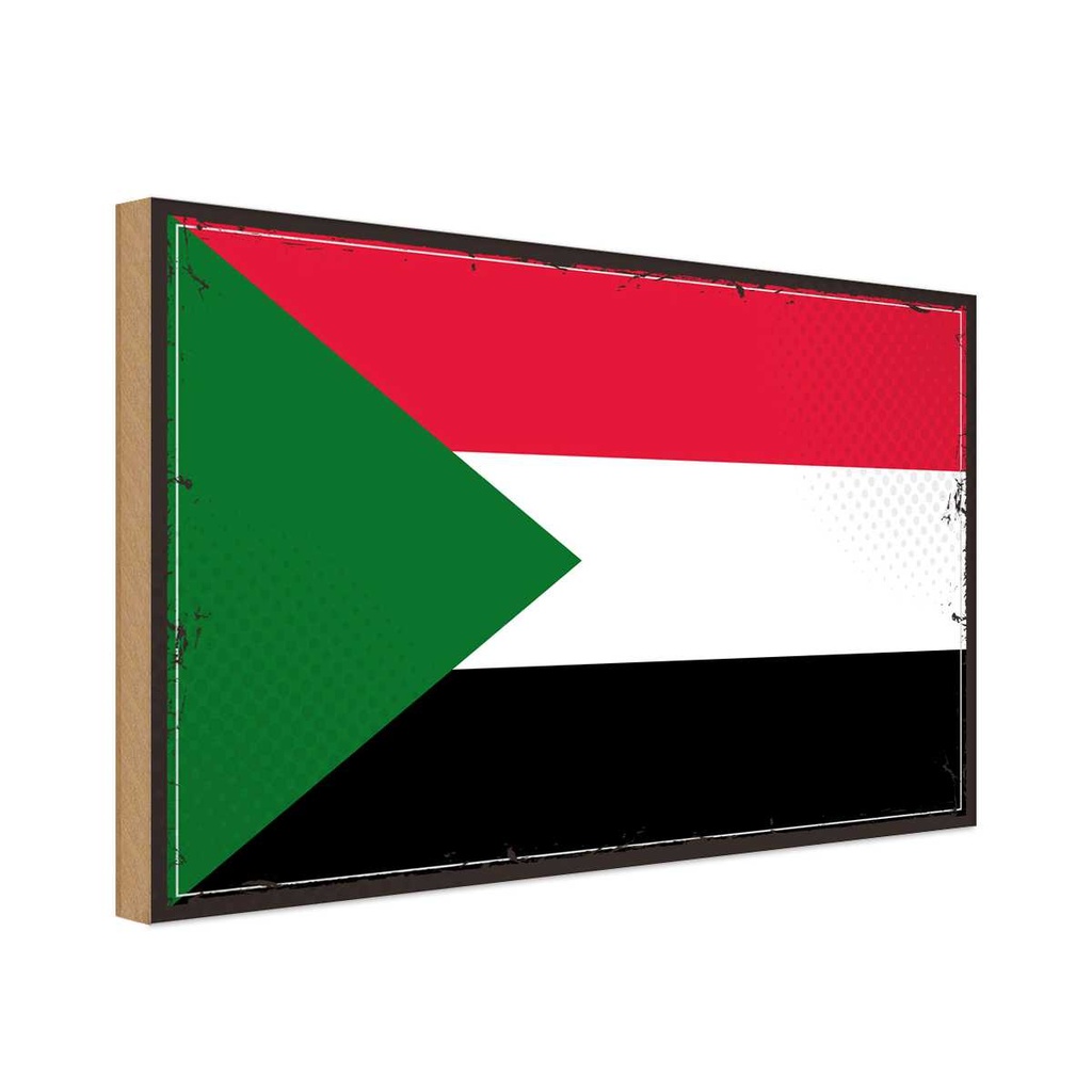 Holzschild 20x30 cm Sudan Flagge Fahne Wappen