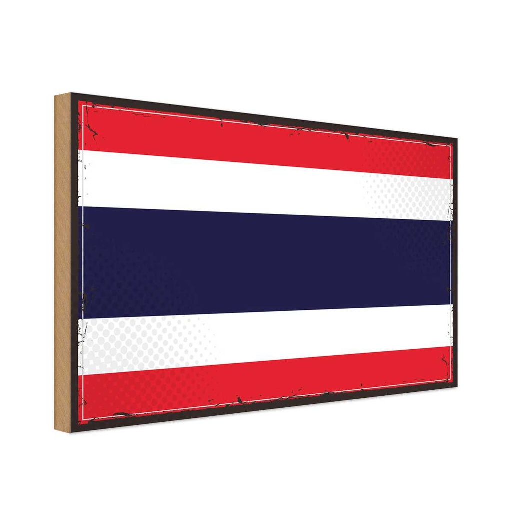 Holzschild 20x30 cm Thailands Thailand Flagge Fahne Wappen