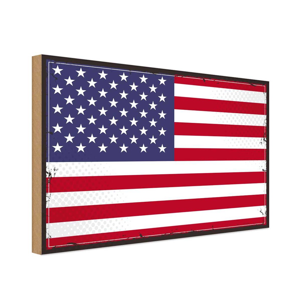 Holzschild 20x30 cm Vereinigte Staaten States Amerika USA