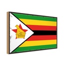 Holzschild 20x30 cm Simbabwes Zimbabwe Flagge Fahne Wappen