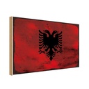 Holzschild 20x30 cm Albanien Albania Rost Flagge Fahne Wappen