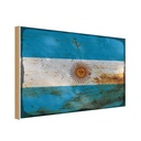 Holzschild 20x30 cm Argentinien Argentina Rost Flagge Fahne Wappen
