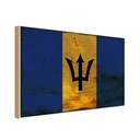 Holzschild 20x30 cm Barbados Rost Flagge Fahne Wappen