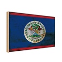 Holzschild 20x30 cm Belize Rost Flagge Fahne Wappen