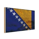 Holzschild 20x30 cm Bosnien und Herzegowina Rost Flagge Fahne Wappen