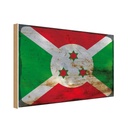 Holzschild 20x30 cm Burundi Rost Flagge Fahne Wappen