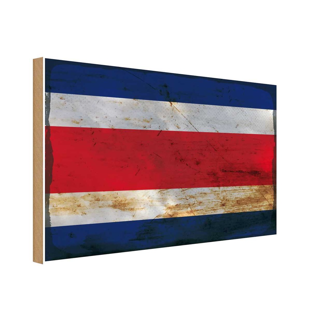 Holzschild 20x30 cm Costa Rica Rost Amerika USA