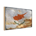 Holzschild 20x30 cm Zypern Cyprus Rost Flagge Fahne Wappen