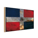 Holzschild 20x30 cm Dominikanische Republik Rost Flagge Fahne Wappen