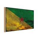 Holzschild 20x30 cm Französisch?Guayana Rost Flagge Fahne Wappen