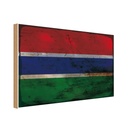Holzschild 20x30 cm Gambia the Rost Flagge Fahne Wappen