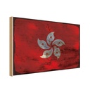 Holzschild 20x30 cm Hongkong Hong Kong Rost Flagge Fahne Wappen
