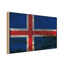Holzschild 20x30 cm Island Iceland Rost Flagge Fahne Wappen