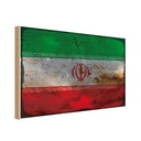 Holzschild 20x30 cm Iran Rost Flagge Fahne Wappen