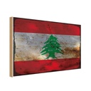 Holzschild 20x30 cm Libanon Lebanon Rost Flagge Fahne Wappen