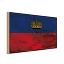 Holzschild 20x30 cm Liechtenstein Rost Flagge Fahne Wappen