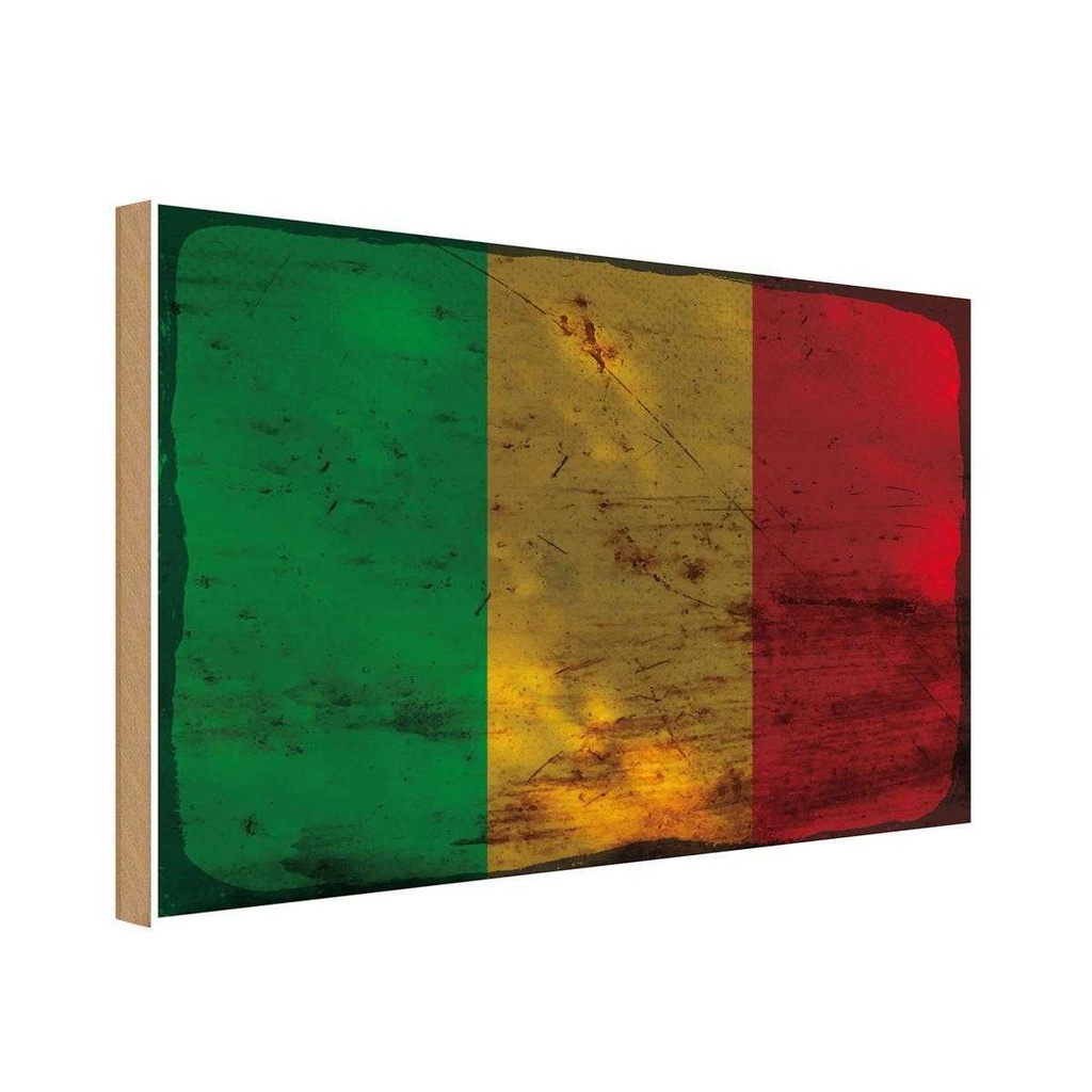 Holzschild 20x30 cm Mali Rost Flagge Fahne Wappen