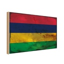Holzschild 20x30 cm Mauritius Rost Flagge Fahne Wappen