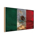 Holzschild 20x30 cm Mexiko Mexico Rost Flagge Fahne Wappen